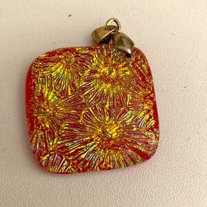 Red and Gold Glass Pendant